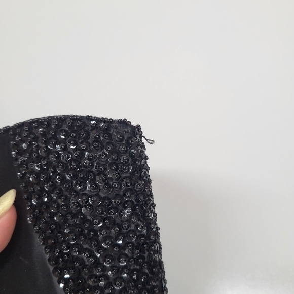 Vintage JEM Hand Made Sequin Beaded Envelope Clutch 1960s Retro Formal Black Eve - Picture 10 of 17